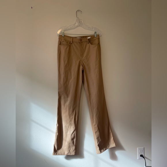 Zara Tan Leather Pants - Picture 9 of 11